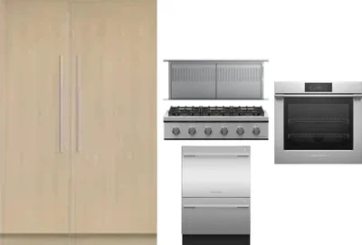 6 Piece Package Includes Refrigerator, Freezer, Cooktop, Wall Oven, Hood And Dishwasher